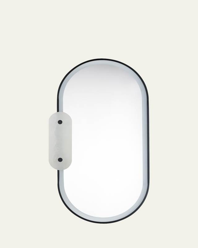 Nina Magon Design from Studio M Stonewall White Alabaster LED Mirror